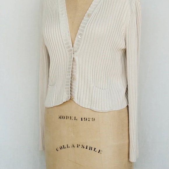 Ann Taylor Silk Ribbed Cardigan Sweater - Picture 3 of 6